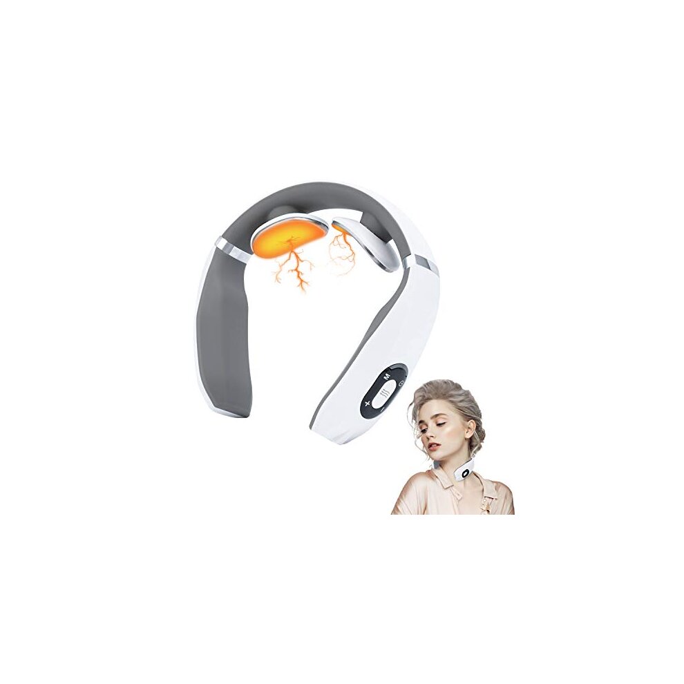 Neck Massager with Heat Portable Soothing Cordless Multifunction USB Charging Neck Relax Massager for Deep Tissue Massage Muscles Shoulder Neck Pain Relax Home Massage