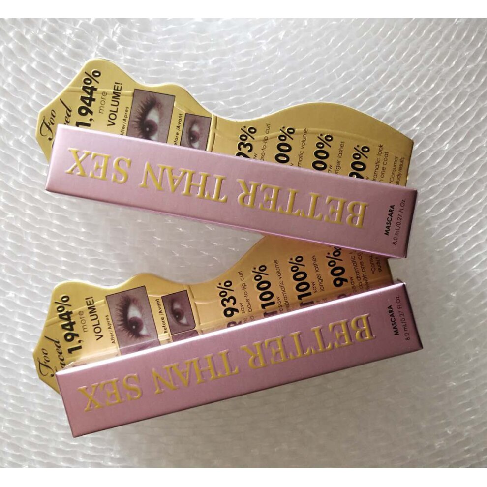 Better Than Sex Mascara Volumising Thickening Lash Eyelash Too Faced Cosmetics Lengthening Formula for Mega Long Lashes Creates Natural-Looking Long and Defined Lashes for Women Black