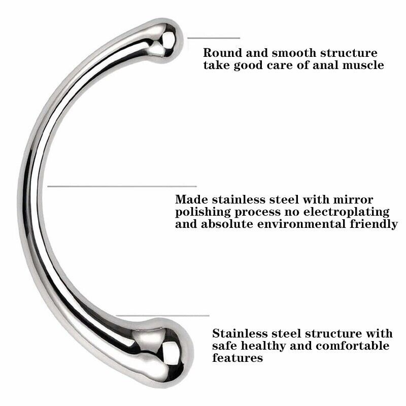 (20cm) Metal Stainless Dildo Anal Butt Plug G-spot Stimulator Male Prostate Massager Adult Sex Toy Handheld Magic Wand BDSM