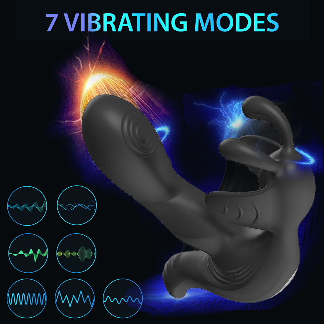 Prostate Vibrator Penis Dildo Male G-Spot Massage Device Massager Orgasm Masturbator Adult Sex Toys 7 Vibration Modes USB Rechargeable Remote Control