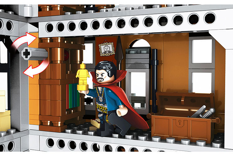 1044pcs Super Revengers 3-level New York Sanctum Sanctorum Showdown Strange Iron 10840 Building Blocks Set Compatible With Model No Box