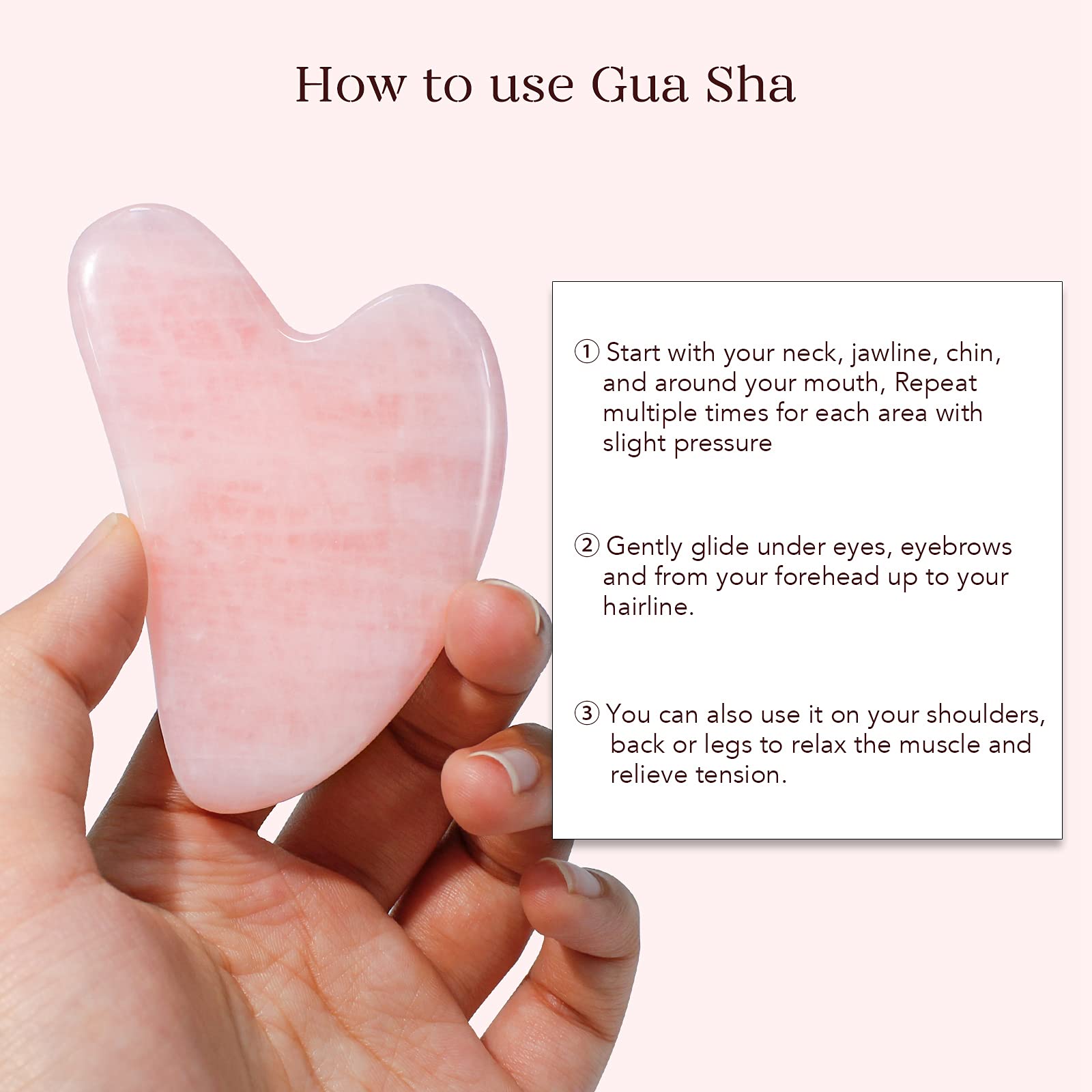 Facial Beauty Roller Skin Care Tools Rose Quartz Massager