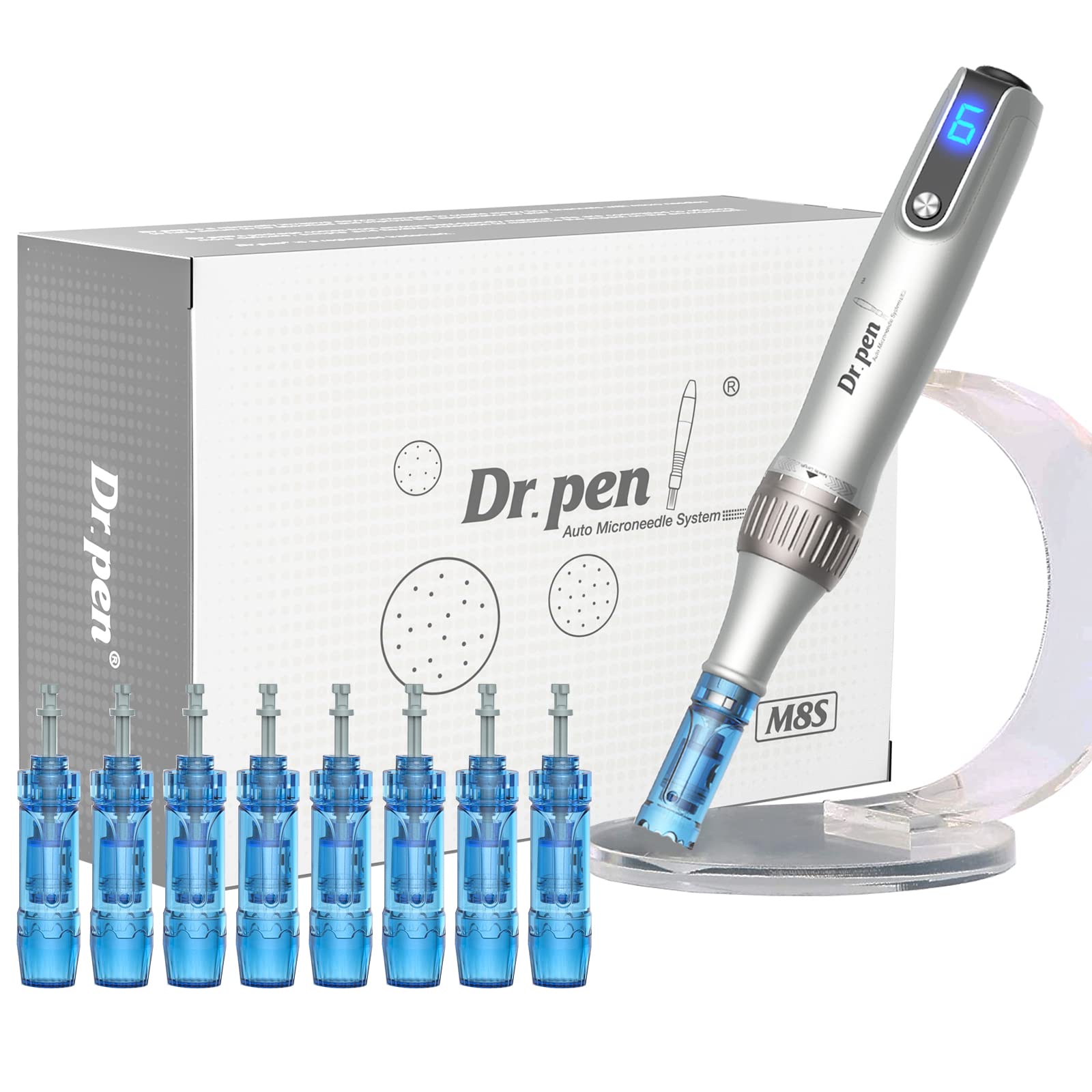 Dr.Pen Ultima M8S Microneedling Pen Professional Premium Microneedle Derma Auto Pen Wireless Skin Pen for Face Body Skin Care with 9 Cartridges