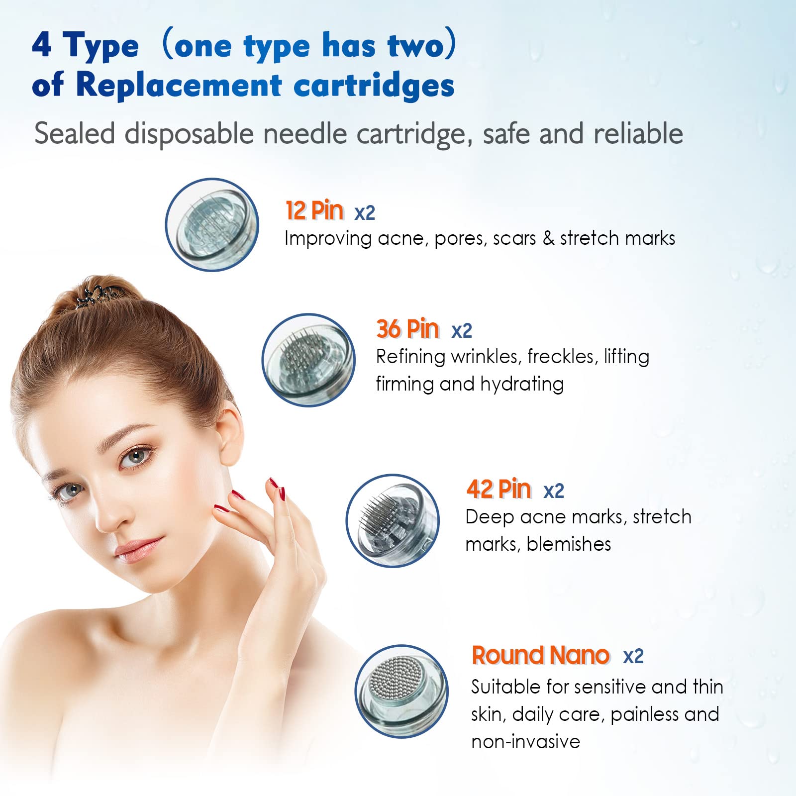 Dr. Pen Ultima A10 Authentic Multi Function Wireless Derma Beauty Pen Trusty Skin Care Tool Kit with Cartridges 12pins х2 36pins х2 Round Nano x2