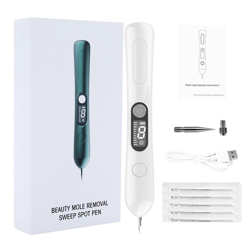 (White) Spot Removal Pen LCD Laser Pen Skin Tag Remover Age Spot Mole Wart Tattoo Freckle Removal Machine Electric Face Skin Care Tools Ideal Gift