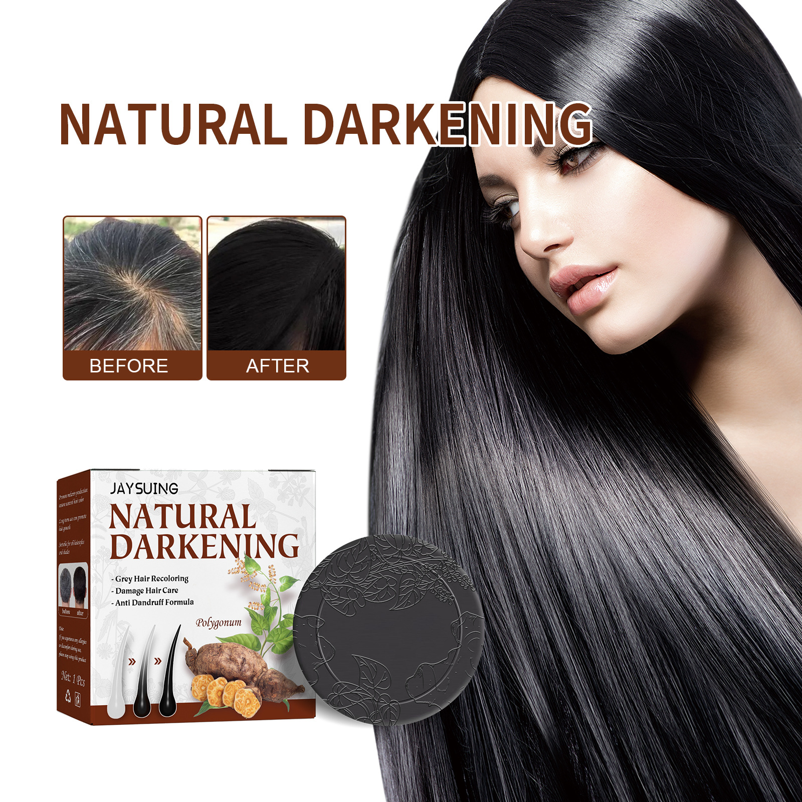 Hair Darkening Shampoo Bar Natural Darkening Shampoo Essence Hair Soap Conditioner Organic Hair Volumizing Moisturizing Cleansing