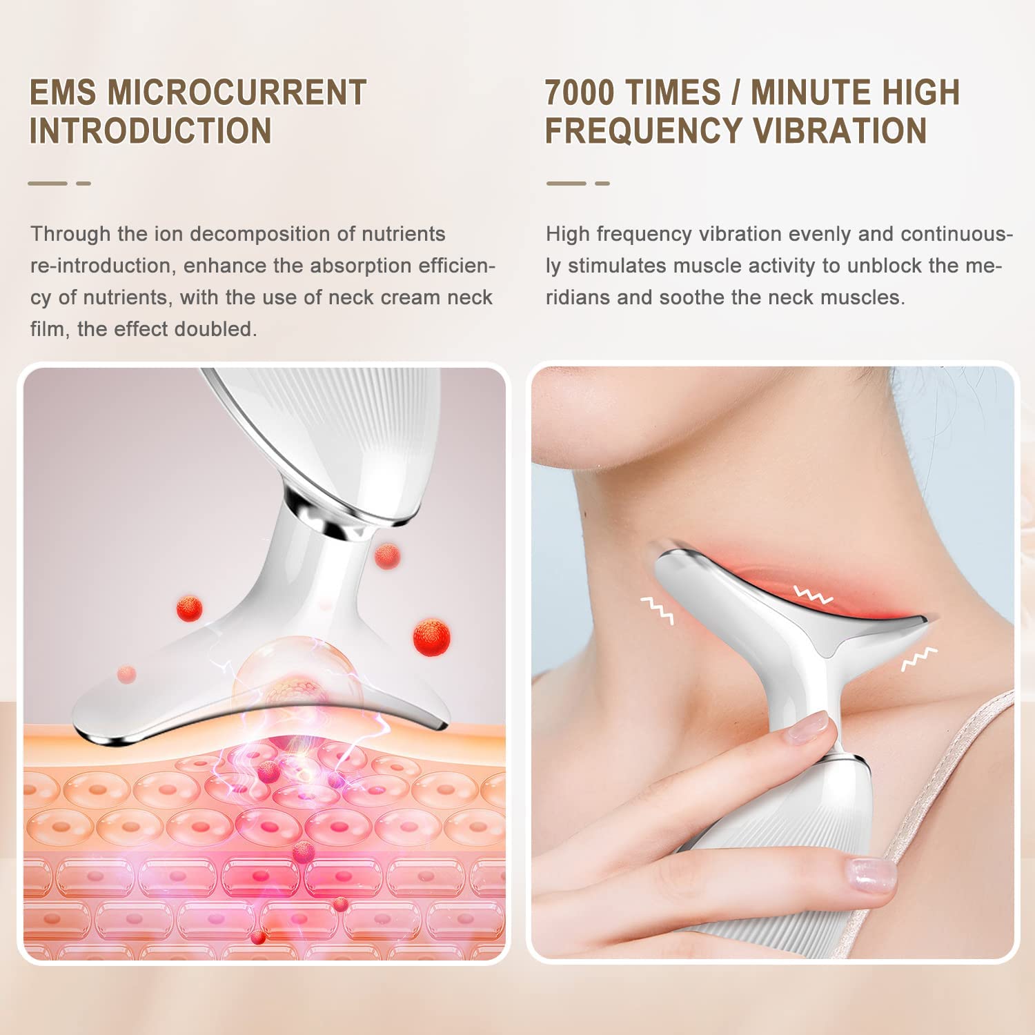 Neck Massager Electric Face Massager Fade Wrinkles Skin Tightening Machine Face Toning Device EMS Beauty Skin Care Massage Heating Device Anti-Aging