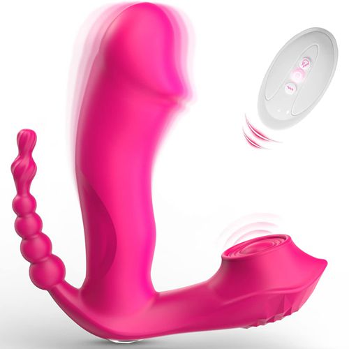 G Spot Clitoral Anal Vibrator Adult Sex Toys Anal Beads Dildo for Women Clitoral Stimulation 7 Vibration Modes Waterproof Rechargeable Remote Control