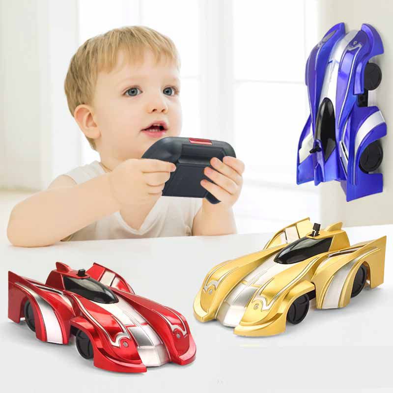 (Yellow) RC Wall Climbing Car Radio Remote Control Anti Gravity Ceiling Racing Car Toys