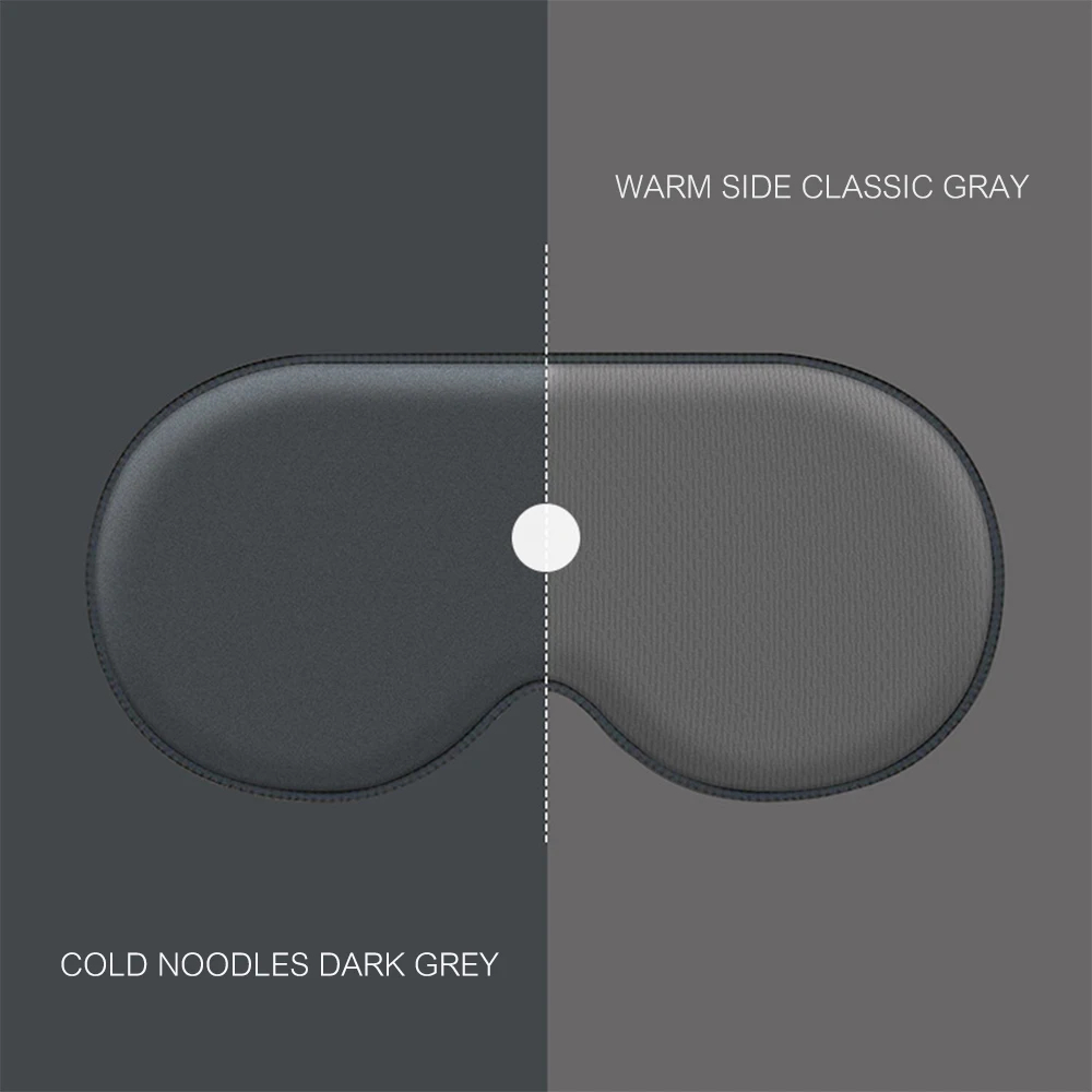 (Grey) Sleep Eye Mask Shading Relief Eye Fatigue Double-Sided Available Breathable Blindfold Eye Patch Eyeshade Protable Unisex