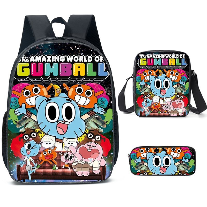 (Style A) The Amazing World Of Gumball Kids Backpack Cartoon Character School Bag