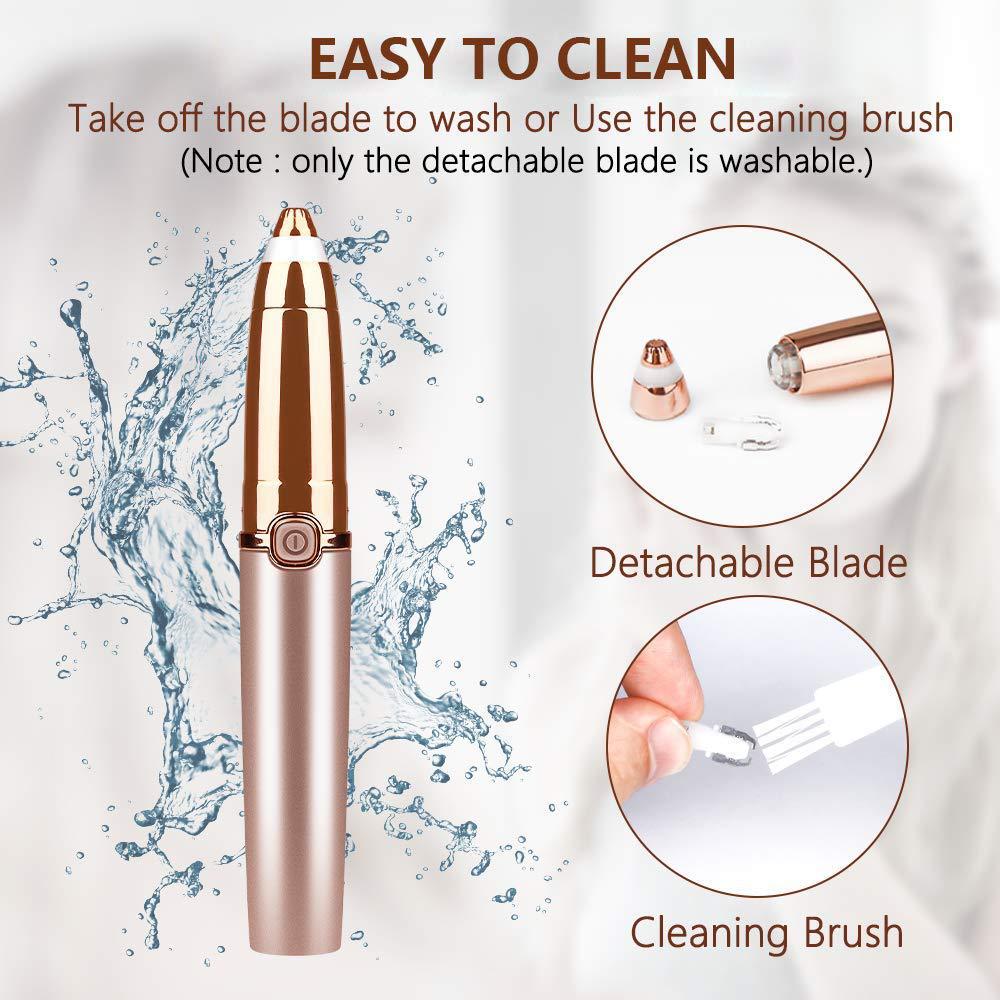(White) USB Rechargeable Eyebrow Trimmer Precision Grooming Tool for Men and Women
