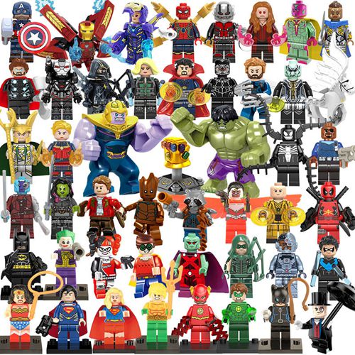 48PCS DC Marvel Superheroes Minifigures Toys Fit Lego