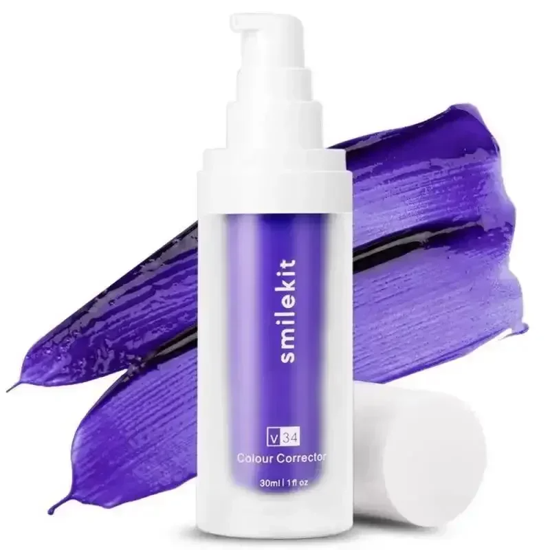 SMILEKIT V34 Purple Whitening Toothpaste Remove Smoke Stain Tartar Reduce Yellowing Care For Teeth Gums Fresh Breath Clean Oral Hygiene Teeth Care 30ml