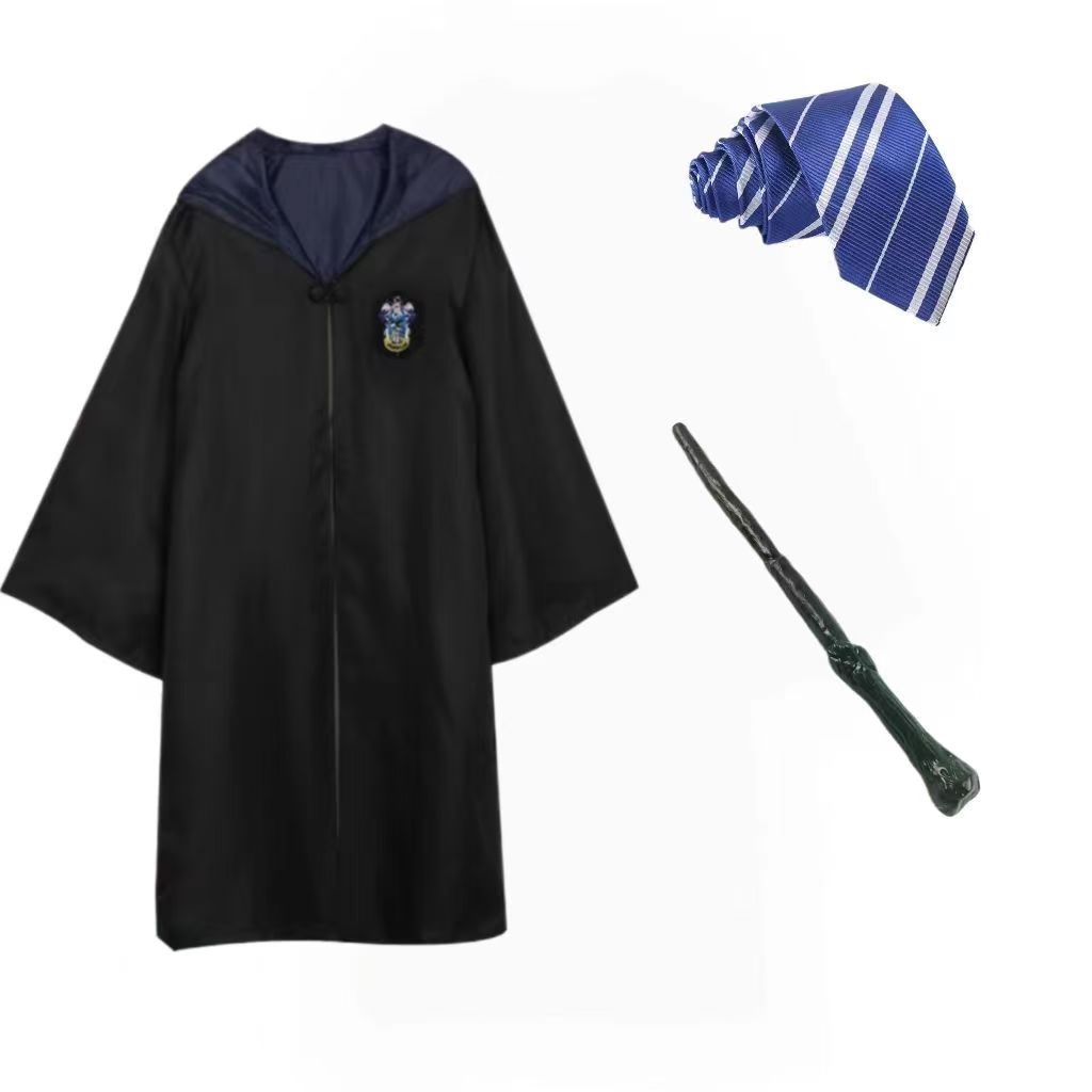 (Kids 115cm) Ravenclaw Adult Children Holloween Harris Cloak Cosplay Costume Magic School Men Women Wizardry Clothing Cape