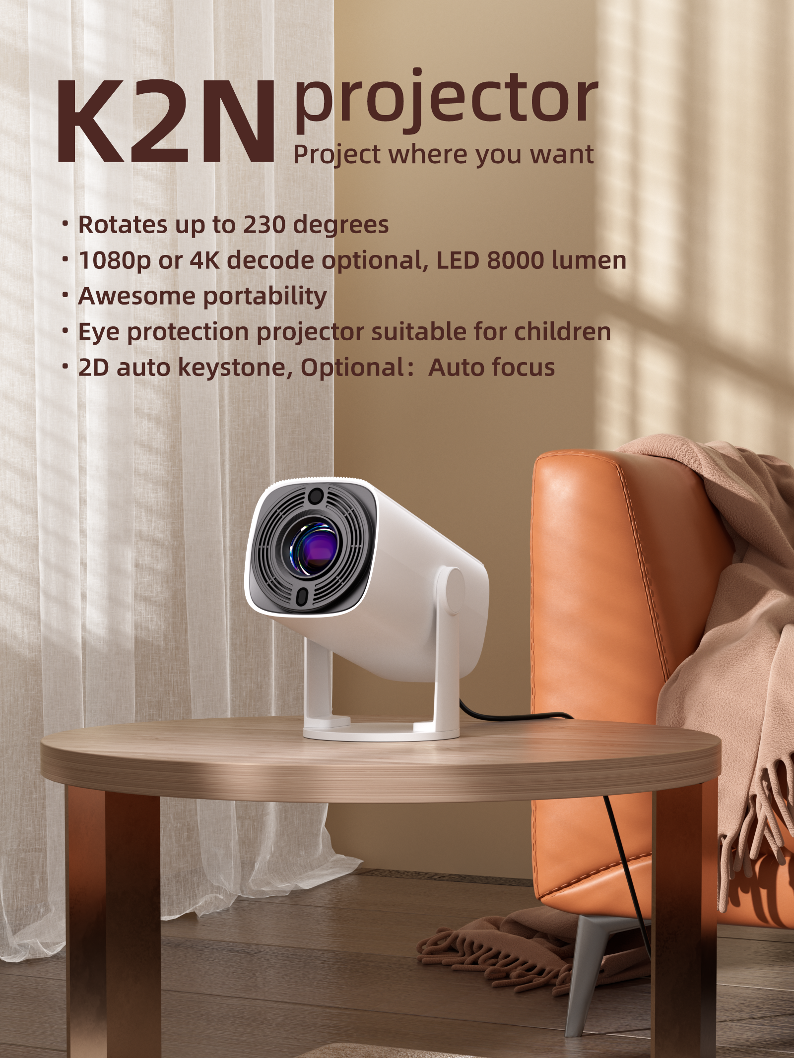 Mini Projector Full HD 1080P 4K Video WIFI Android Portable Projector Home Theater Cinema Video Beamer BT Smart Outdoor Projector for Samsung iPhone