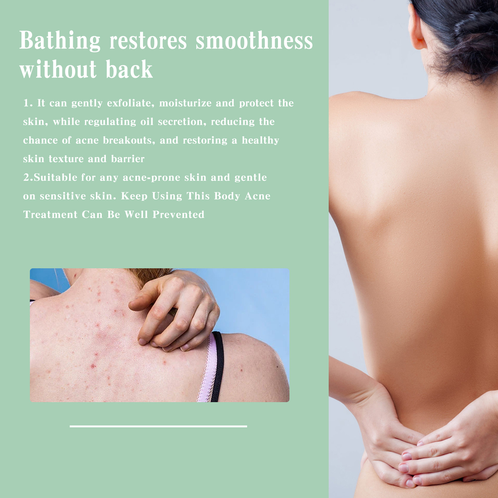 (1 PC) Body Acne Removal Cleanser Spray for Back and Arm Anti-acne Water Oil Balance Remove Redness Shrinking Pores Clean Body Pimple Remover Spray