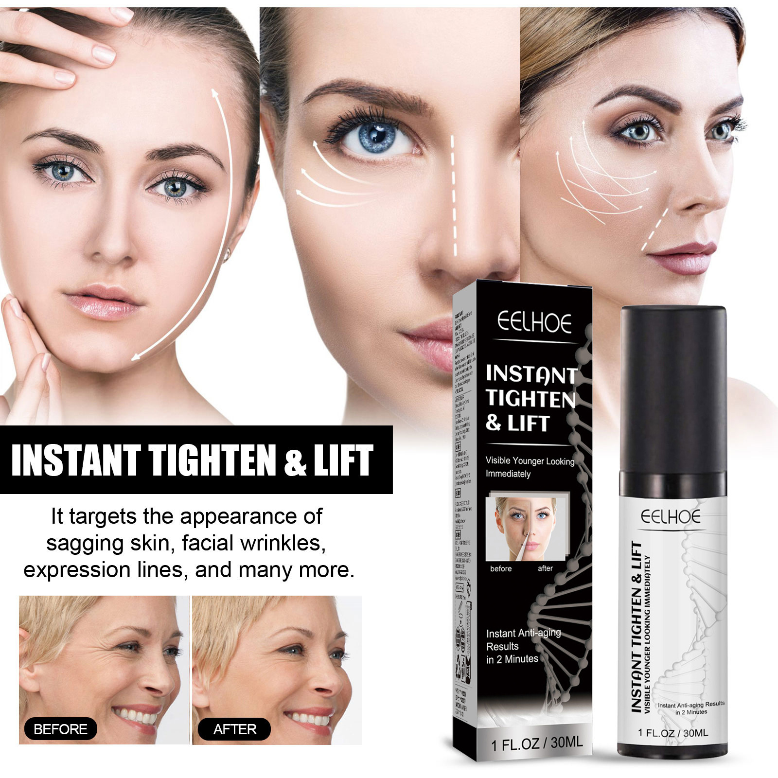 (1 PC) Facial Firming Essence Hydrates Lighten Fine Lines Brightening Essence Whitening Moisturizing Lifting Anti Aging Fade Fine Lines Brighten Facial Essence