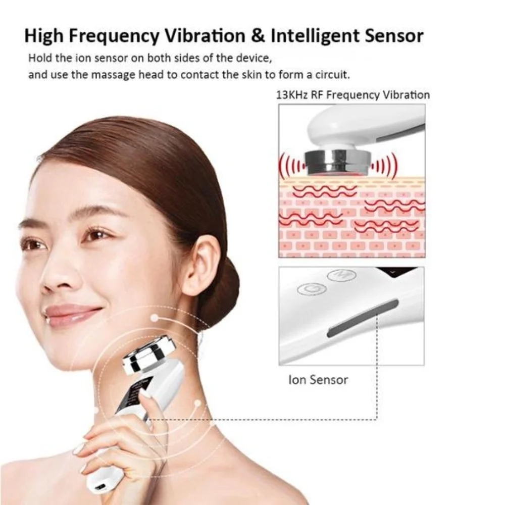 Face Lift Devices EMS RF Microcurrent Skin Rejuvenation 7 in 1 Facial Massager Skin Care Instrument Multi Anti Wrinkle Tightening Home Beauty Device
