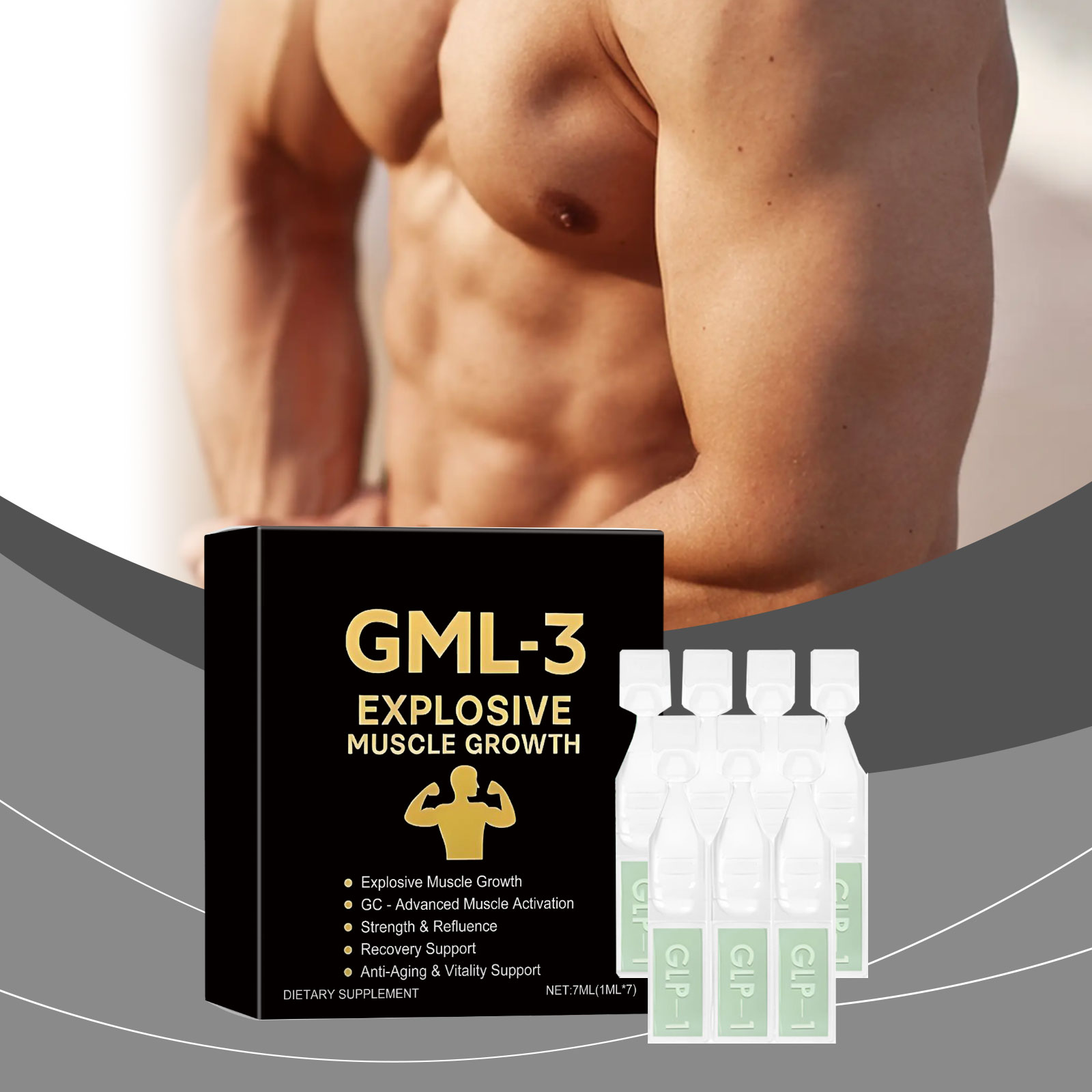 GML-3 Explosive Muscle Growth GC-Advanced Muscle Activation Recovery Support Anti-Aging & Vitality Support