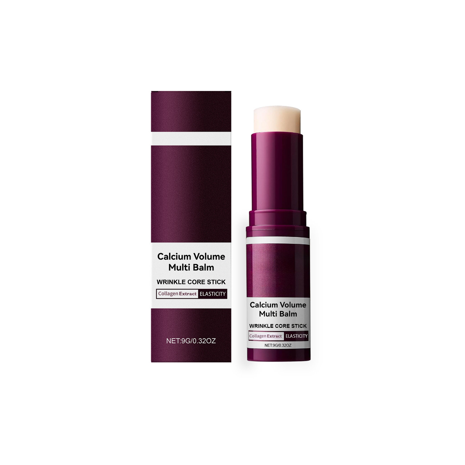 Calcium Volume Multi Balm Deep Hydration Face Skin Elasticity Enhanced Puffy Eyes Treatments Anti Wrinkle Collagen Balm Stick  for Pre-Makeup