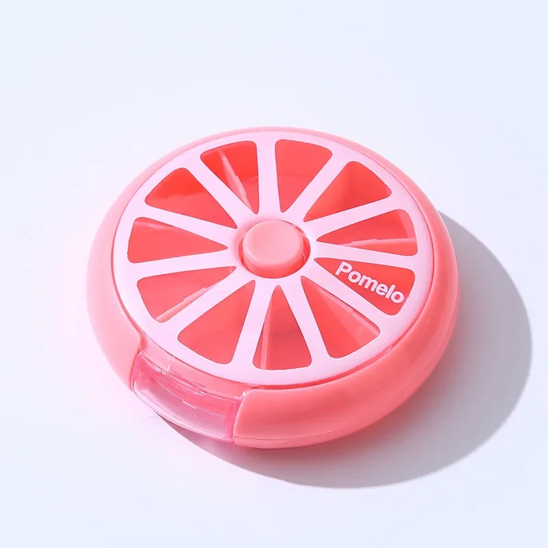 (Pink) Mini Pill Box Pocket Size Storage Box Mini Small Portable Organizer Travel Vitamin Storage Tablet 7 Days 7 Grids Pills Medicine Cases Container Fish Oils