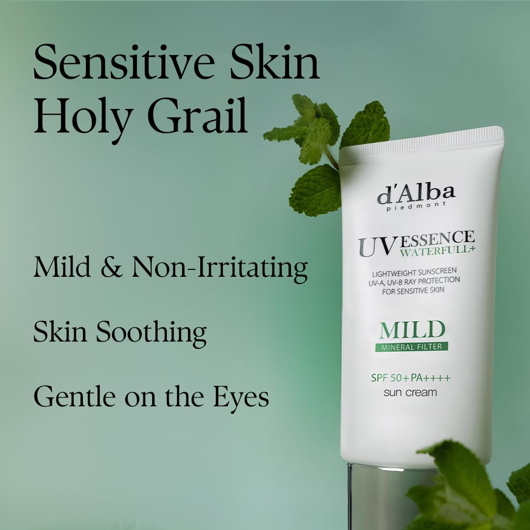 dAlba Waterfull Vegan Mild Sunscreen 50ml No-White Cast No-Stickiness Hyaluronic Acid Suitable For Sensitive Skin Korean Skincare