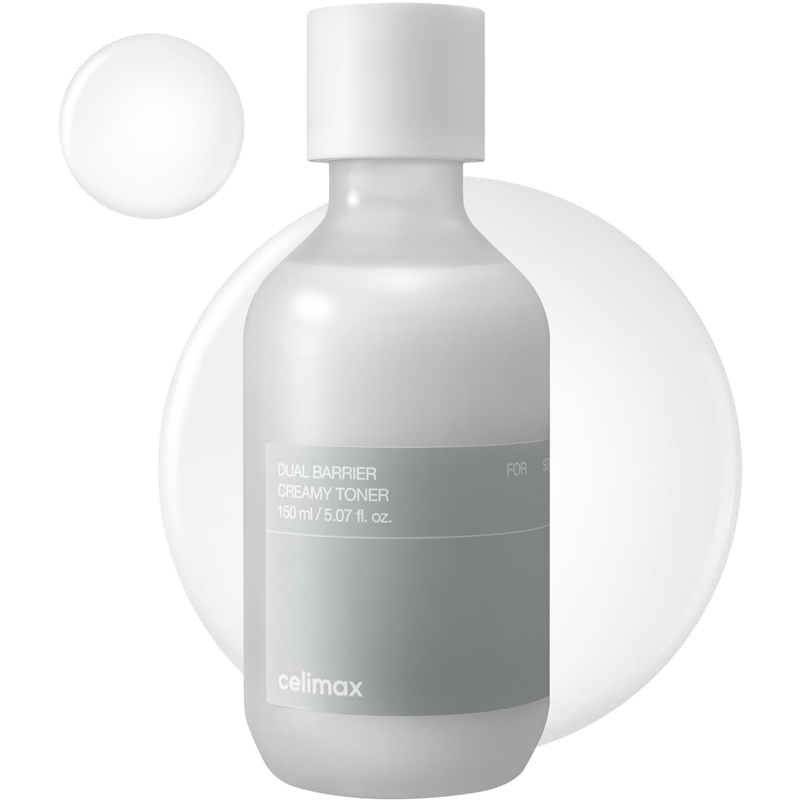 celimax Dual Barrier Creamy Toner with Ceramides Peptide Oil Alcohol Free Facial Astringent Hydrating Calming Soothing Non Irritating 150Ml