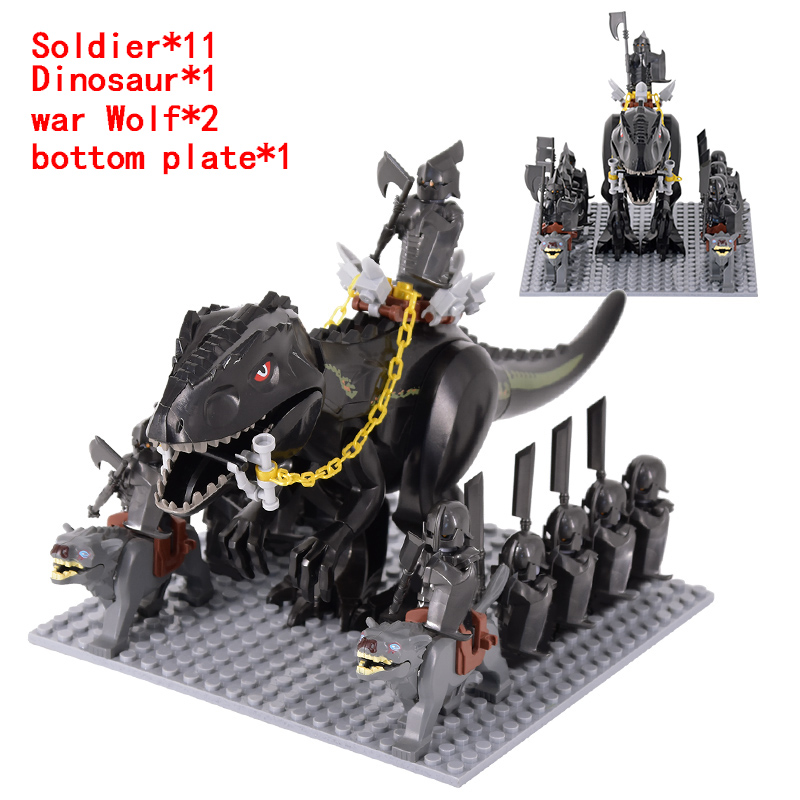(Soldiers B) Medieval Mini Figures Orc Soldiers Raider Vargr Wolf Elephant Mount Knights Building Blocks Bricks Toys for Children Gifts