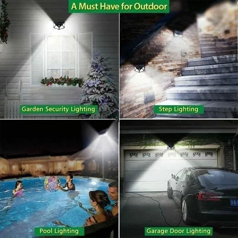 (1 PCS) New Upgrade Solar Street Light Outdoor Solar Wall Lamp PIR Motion Sensor Powered Sunlight for Garden Courtyard