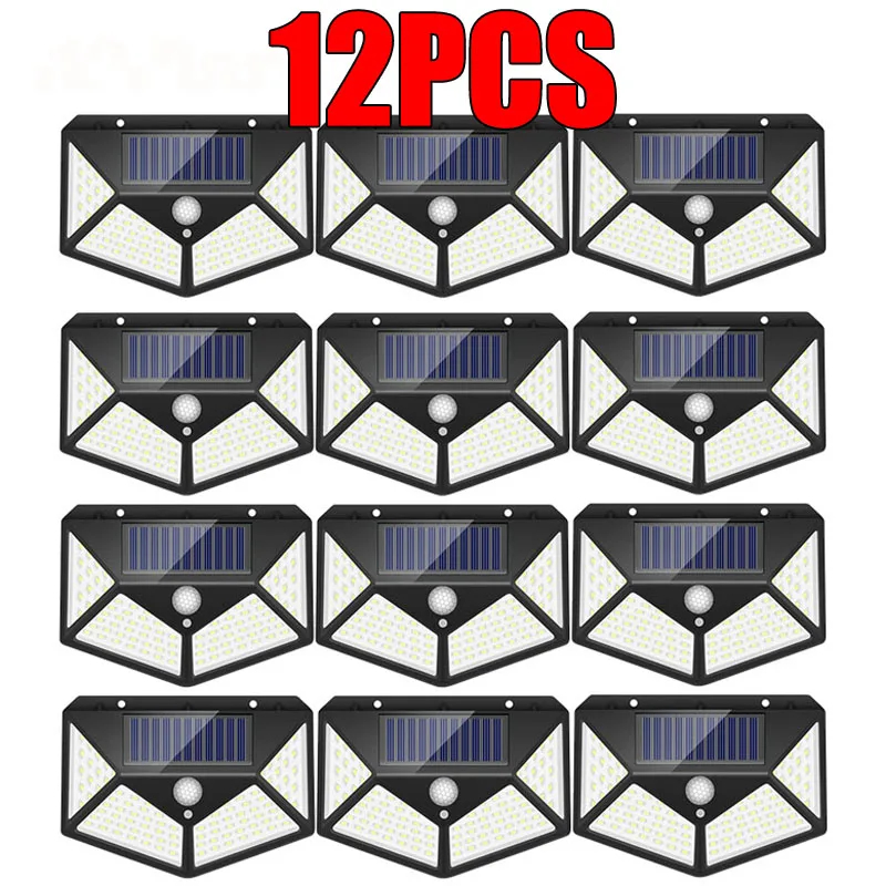(1 PCS) New Upgrade Solar Street Light Outdoor Solar Wall Lamp PIR Motion Sensor Powered Sunlight for Garden Courtyard