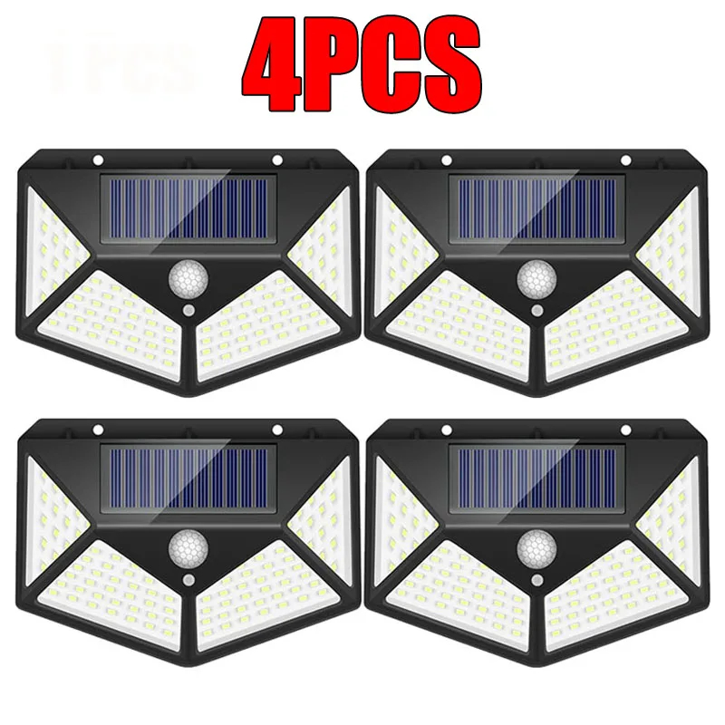 (1 PCS) New Upgrade Solar Street Light Outdoor Solar Wall Lamp PIR Motion Sensor Powered Sunlight for Garden Courtyard