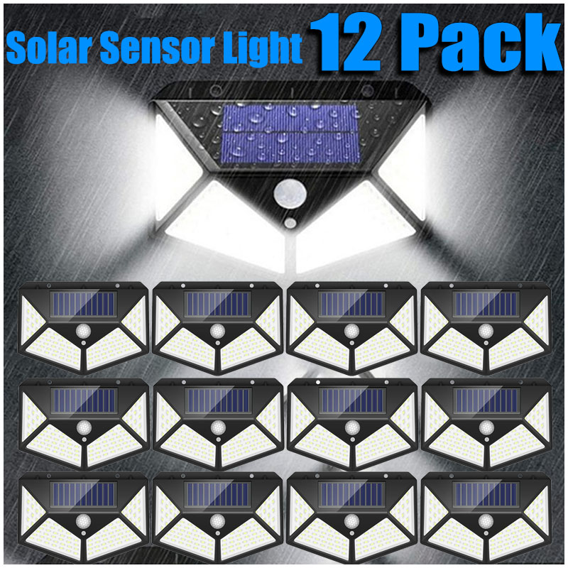 (1 PCS) New Upgrade Solar Street Light Outdoor Solar Wall Lamp PIR Motion Sensor Powered Sunlight for Garden Courtyard