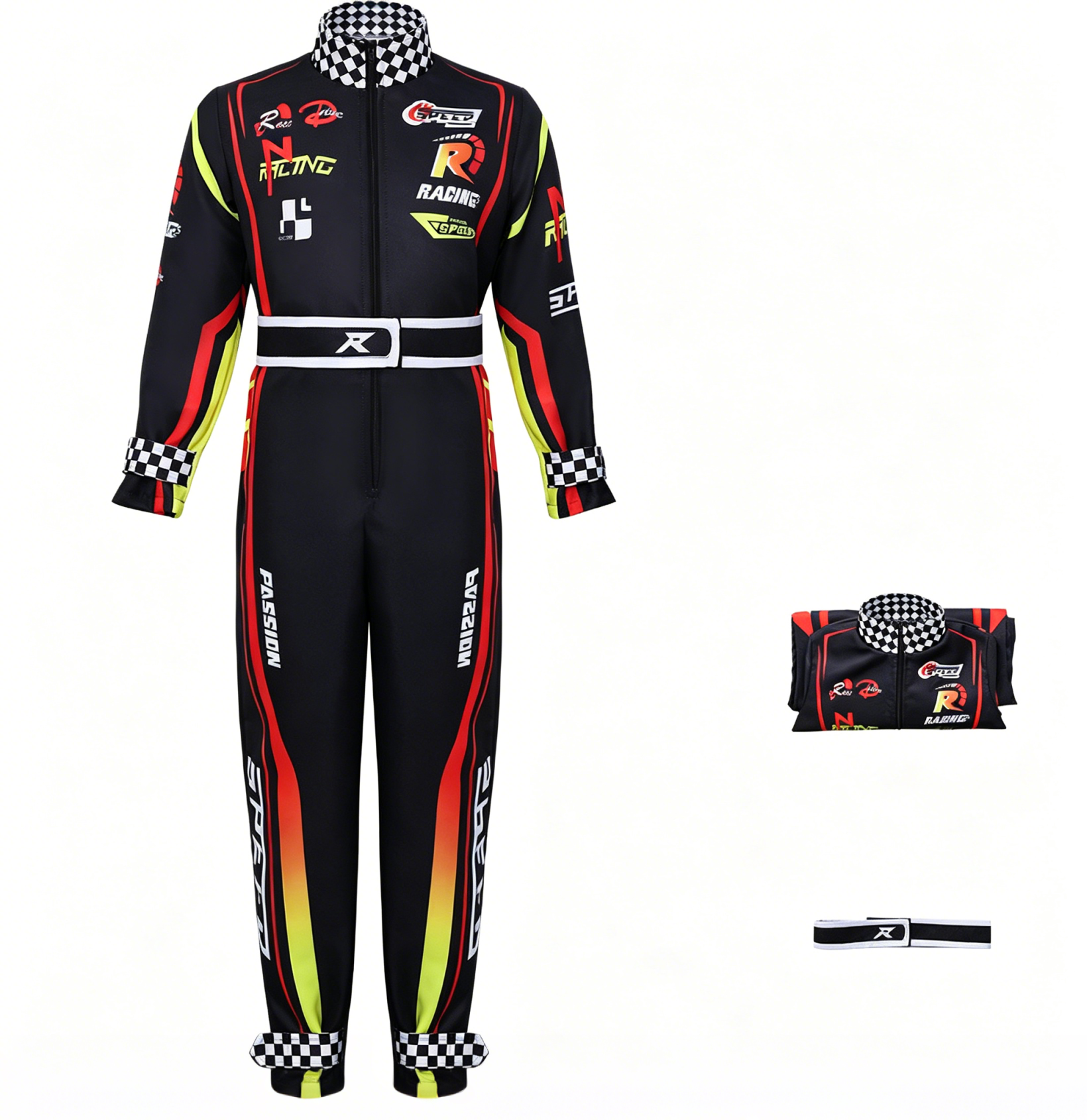 (150CM) Kids Summer Racing Suit Outdoor Go Kart Costume Breathable ATV Race Jumpsuit for Motocross Performance