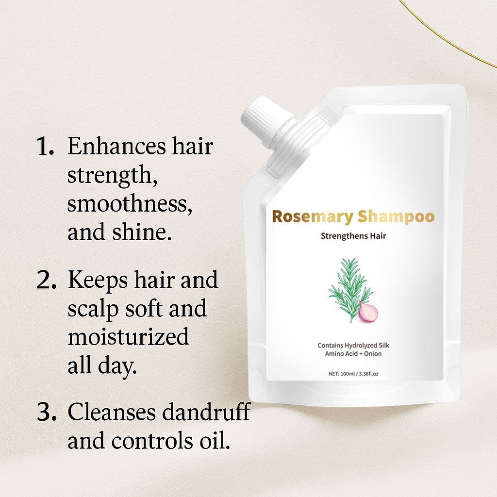 Rosemary Onion Shampoo Deep Cleansing Oil Control Scalp Soothing Refreshing Daily Hair Wash Treatment
