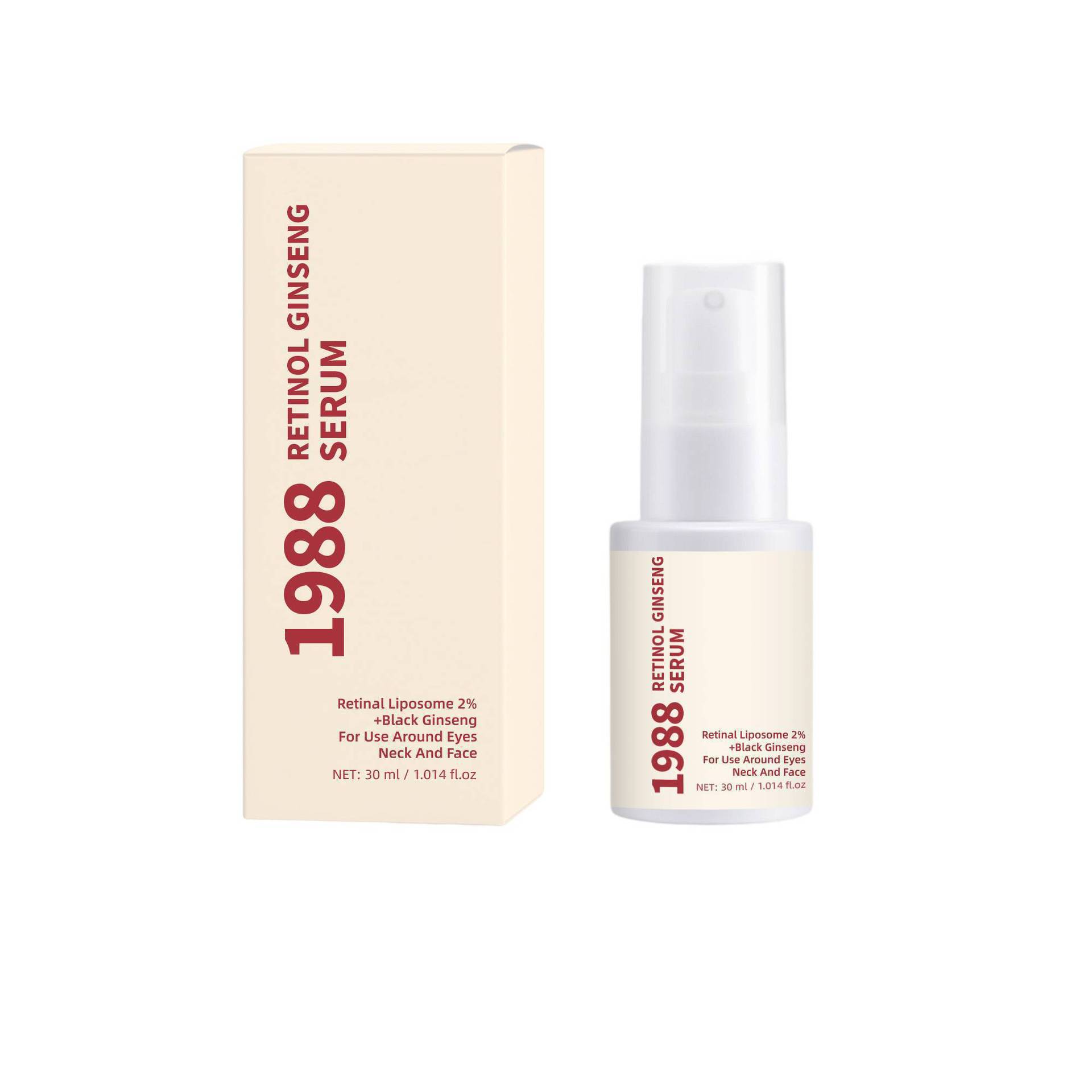 Retinol Ginseng Revitalizing Serum Anti Aging Wrinkle Smoothing Brightening Daily Face Care Treatment 30ml