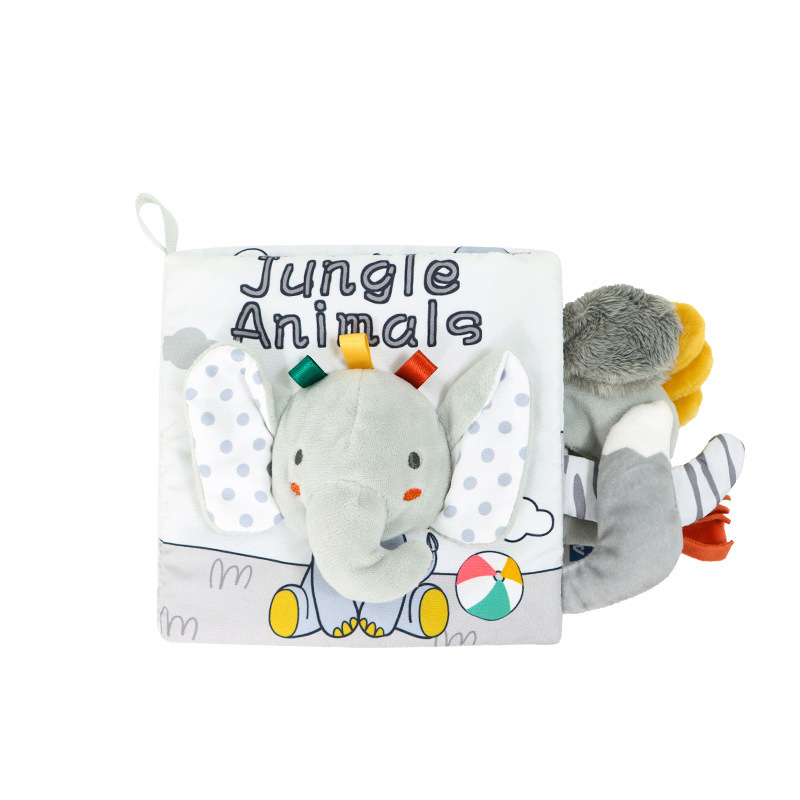 (AE~1005005614172754~ lion 997) Soft Baby Books 3D Touch Feel High Contrast Cloth Book Sensory Early Learning Stroller Toys for Infant Toddler Gifts 0-12 Months