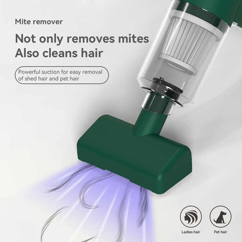 (Green) Vacuum Cleaners Vacuum Mite Remover Uv Light Cordless Handheld Cleaner For Home Mattresses Clothes Sofa Bed Pillows Clean Dust