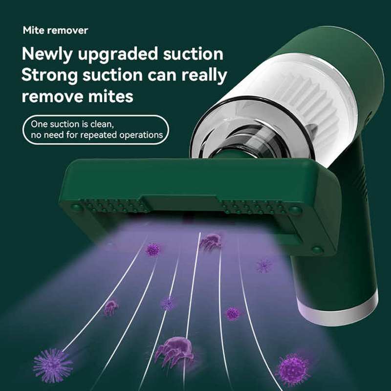 (Green) Vacuum Cleaners Vacuum Mite Remover Uv Light Cordless Handheld Cleaner For Home Mattresses Clothes Sofa Bed Pillows Clean Dust