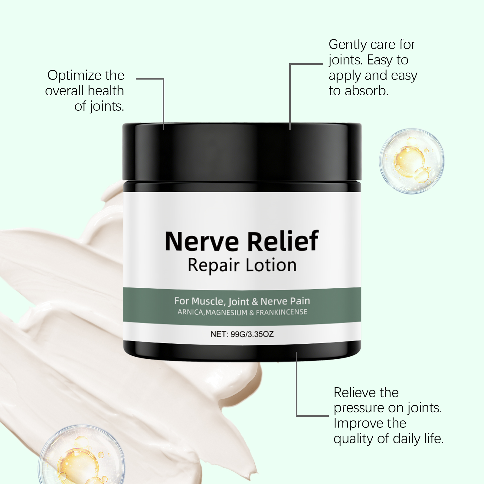 Joint Care Cream Gentle Soothing Daily External Apply Massage Lotion For Wrist Knee Foot Joint Skin