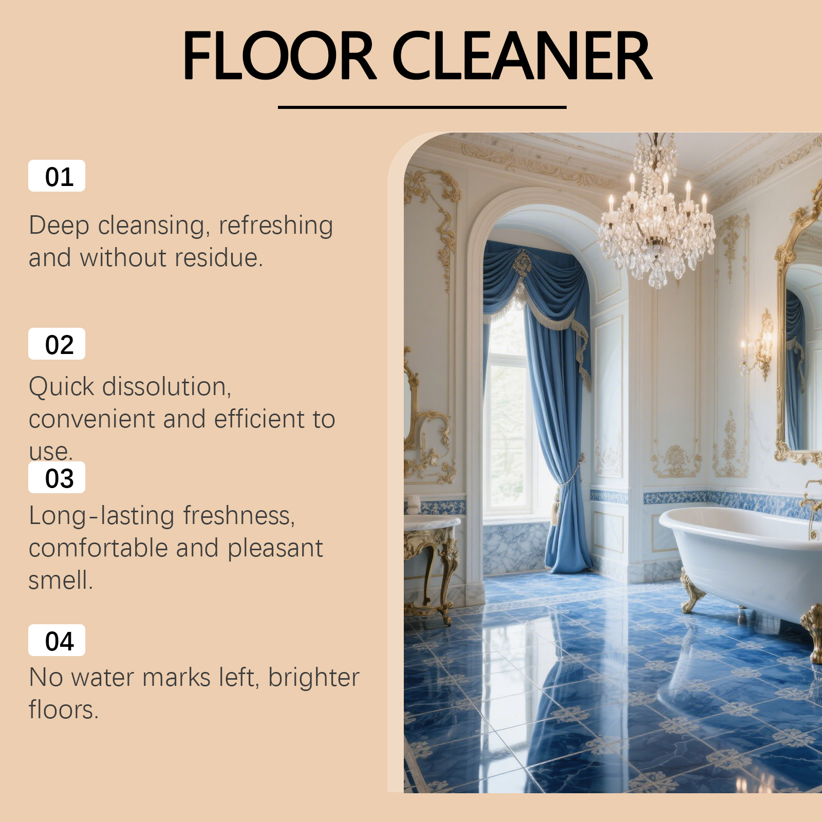 Floor Cleaning Tablets Daily Remove Ground Dirt Stains Polish Bright Multi Function Household Ground Surfaces