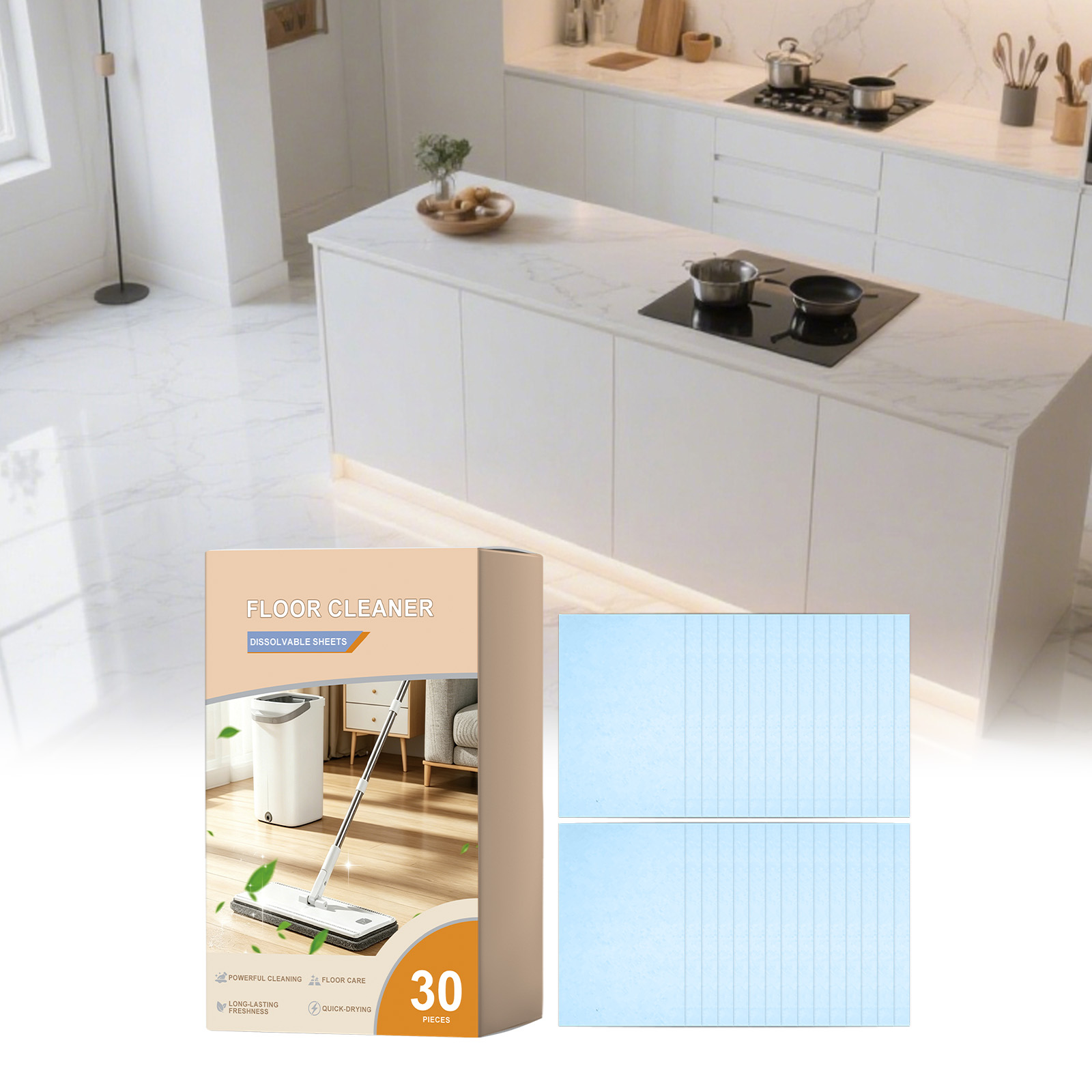 Floor Cleaning Tablets Daily Remove Ground Dirt Stains Polish Bright Multi Function Household Ground Surfaces
