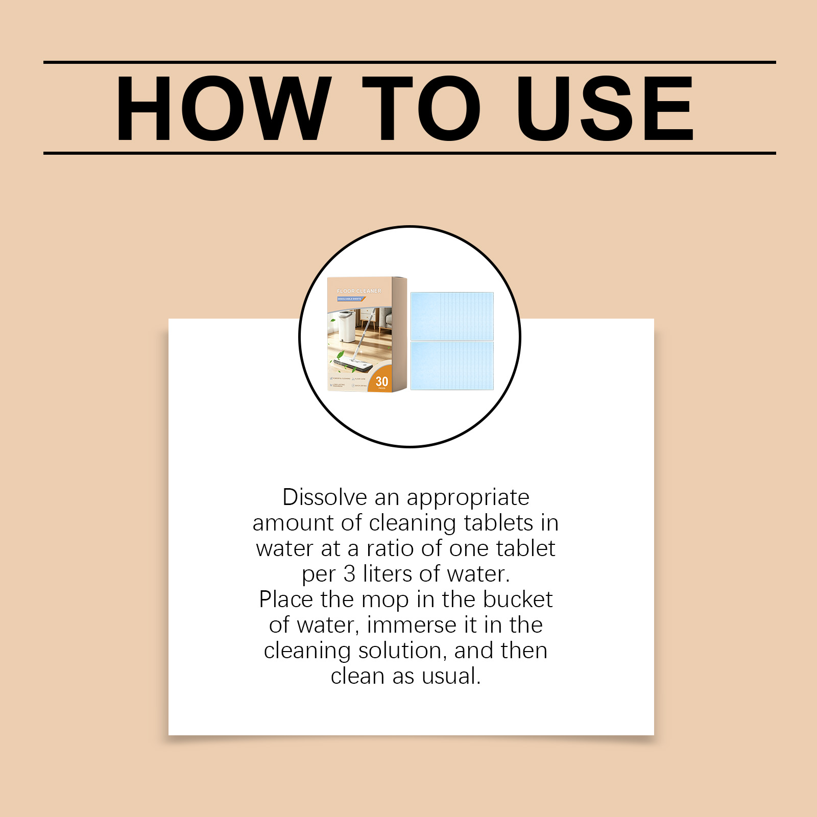 Floor Cleaning Tablets Daily Remove Ground Dirt Stains Polish Bright Multi Function Household Ground Surfaces