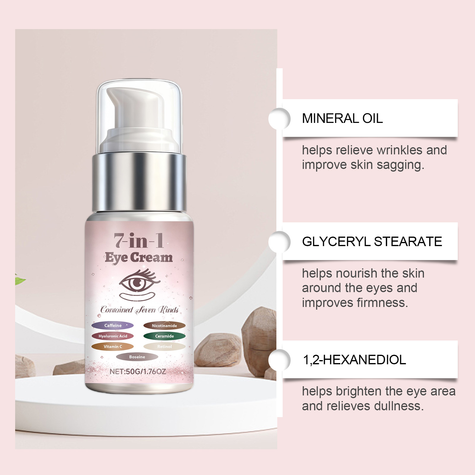 Seven In One Care Eye Cream Gentle Protect Lift Saggy Skin Moist Soft Non Sticky Daily Wear Eye Care