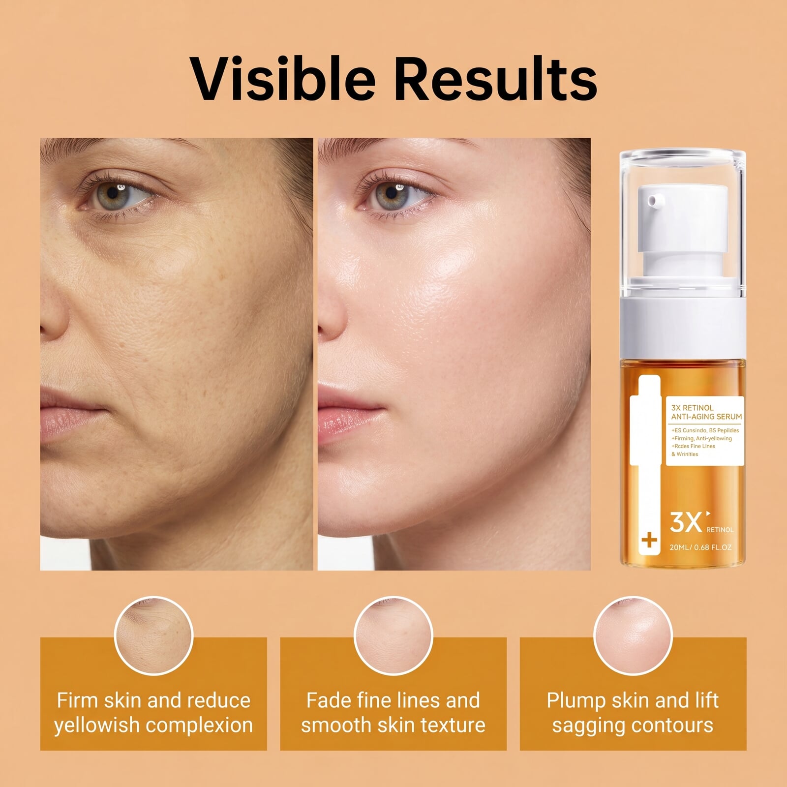 Retinol Essence Liquid Moist Silky Soft Hydrating Fast Absorb Bright Mild Daily Care Facial Skin