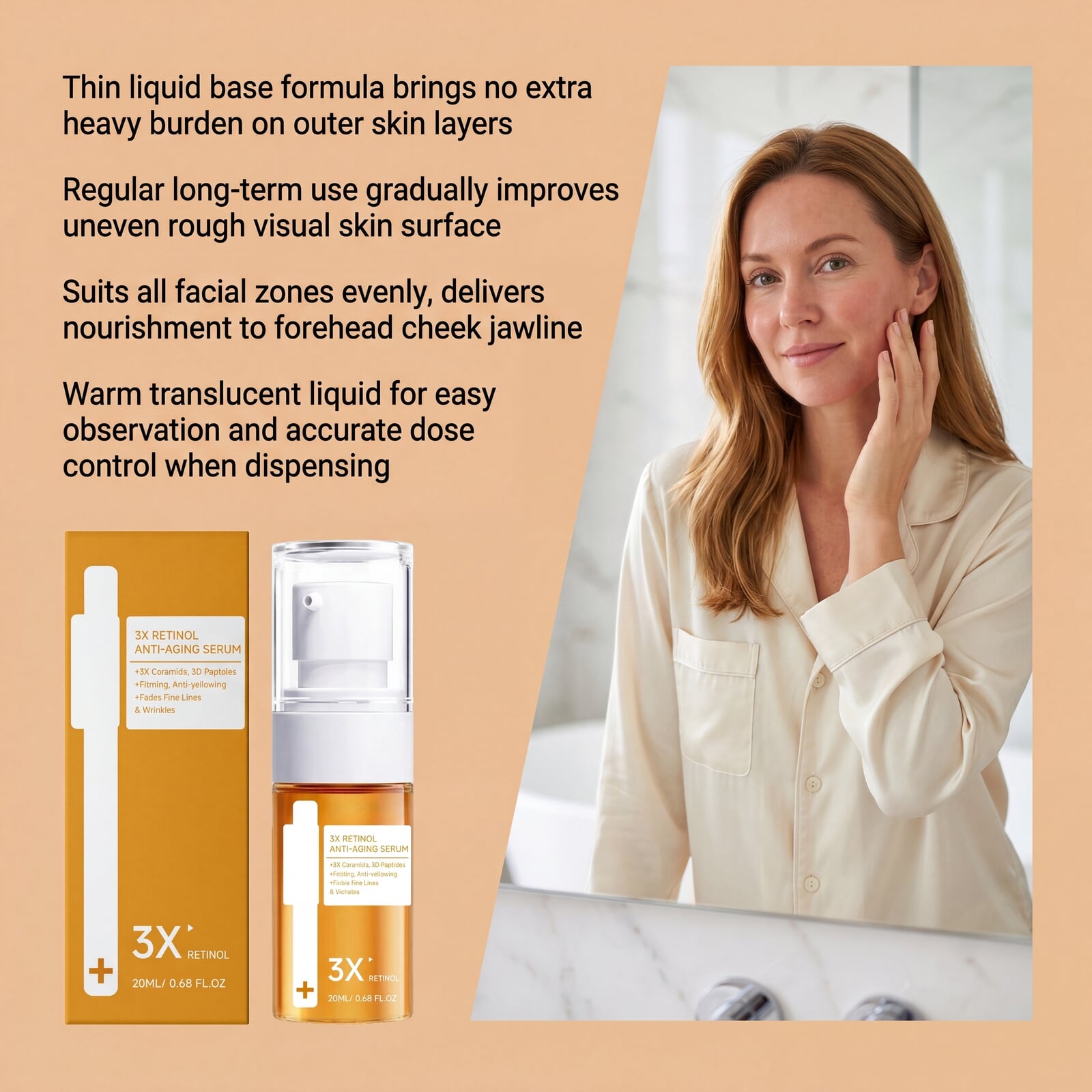Retinol Essence Liquid Moist Silky Soft Hydrating Fast Absorb Bright Mild Daily Care Facial Skin