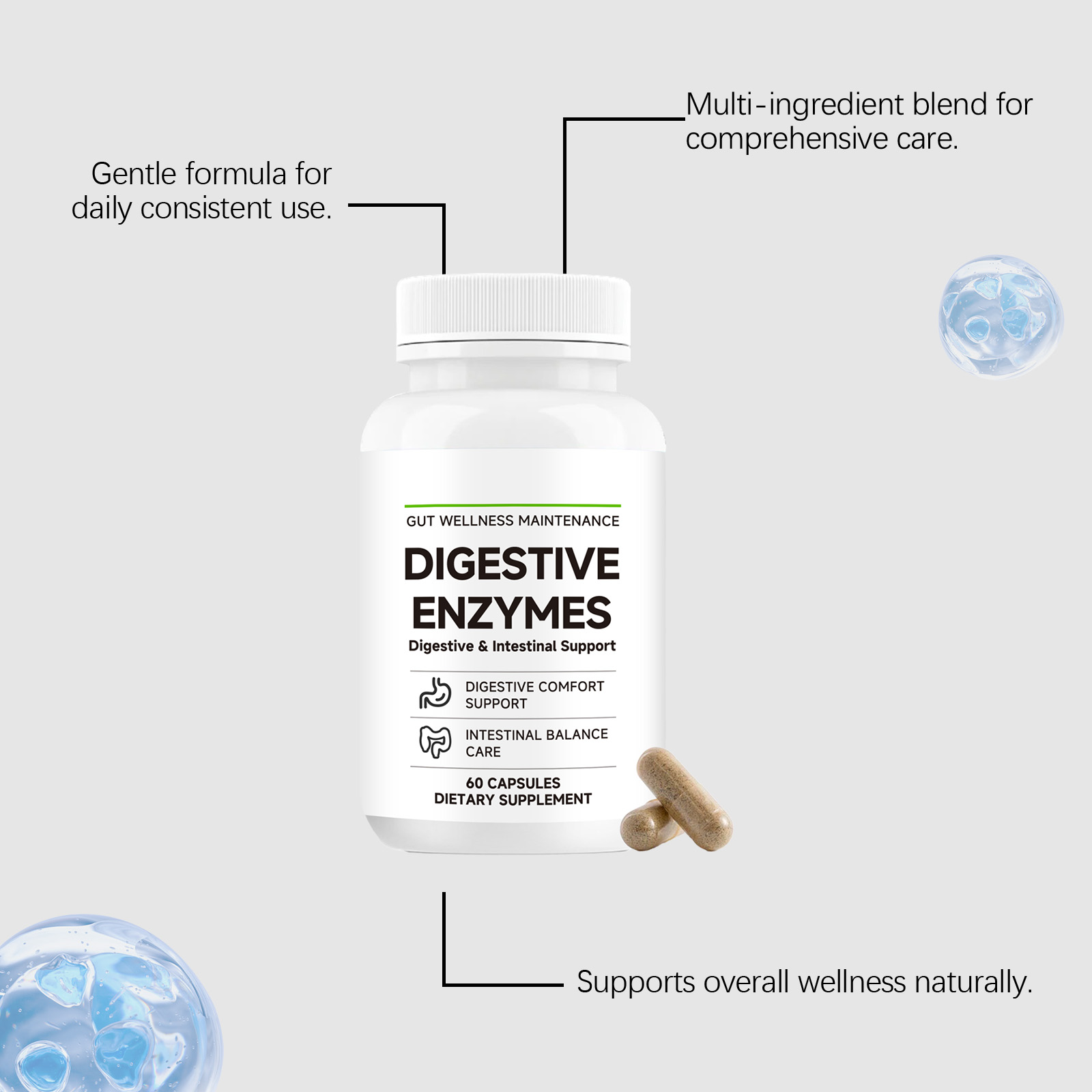 Intestinal Calming Comfort Care Capsules Multiple Herbal Essence Ingredients Daily Balanced Nutrition Body Inner Nourish Maintain Health Supplement