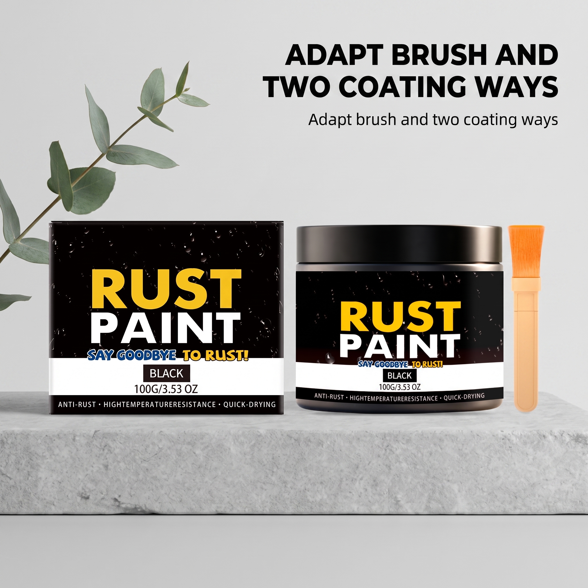 Black Rust Remover Paint Solid Black Coverage Weather Resistant Stable Dual Technique Slow New Rust Multi Metal Outdoor Applicable