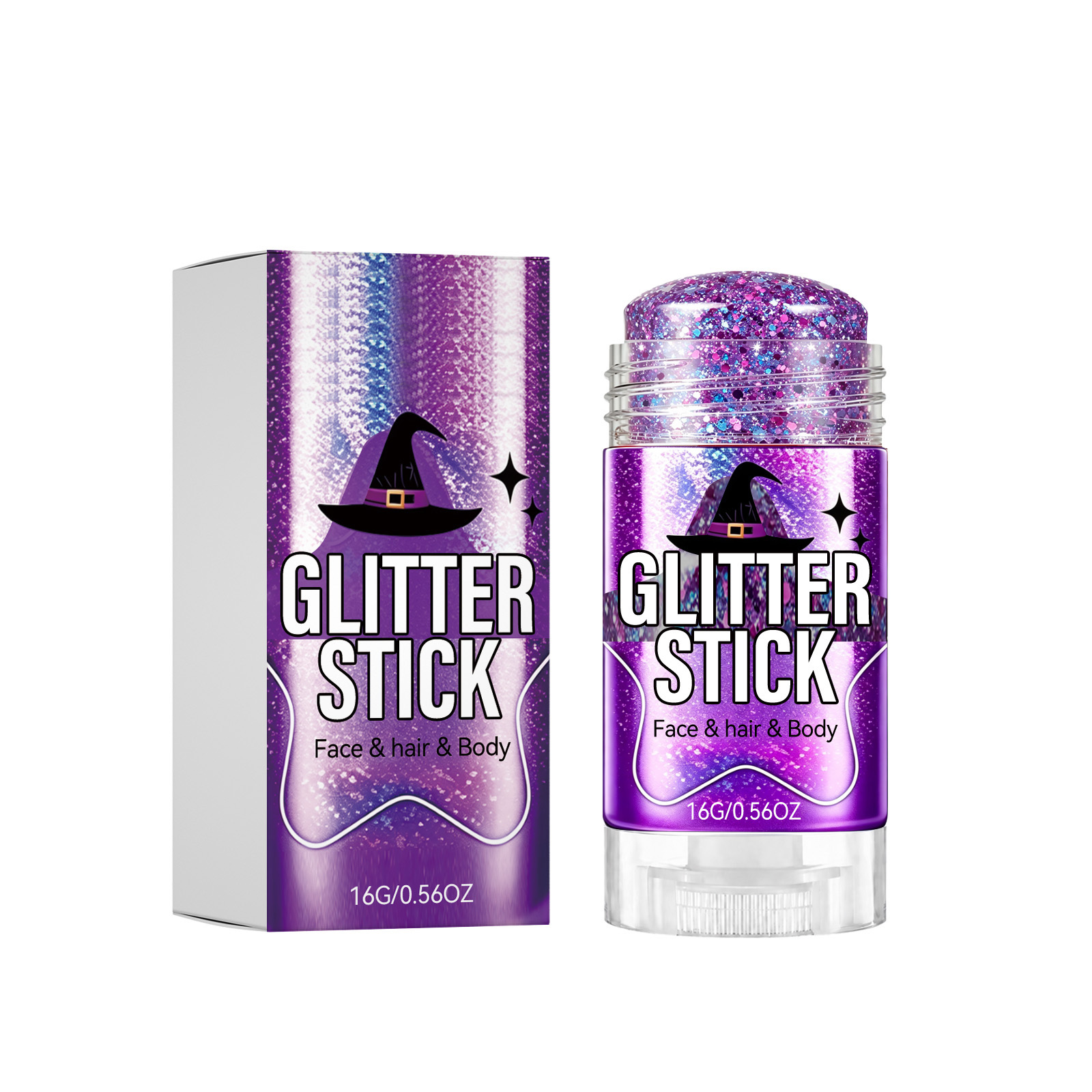 (Blue) Glitter Makeup Stick Daily Portable Silky Pigment Shimmer Natural For Body And Facial Skin