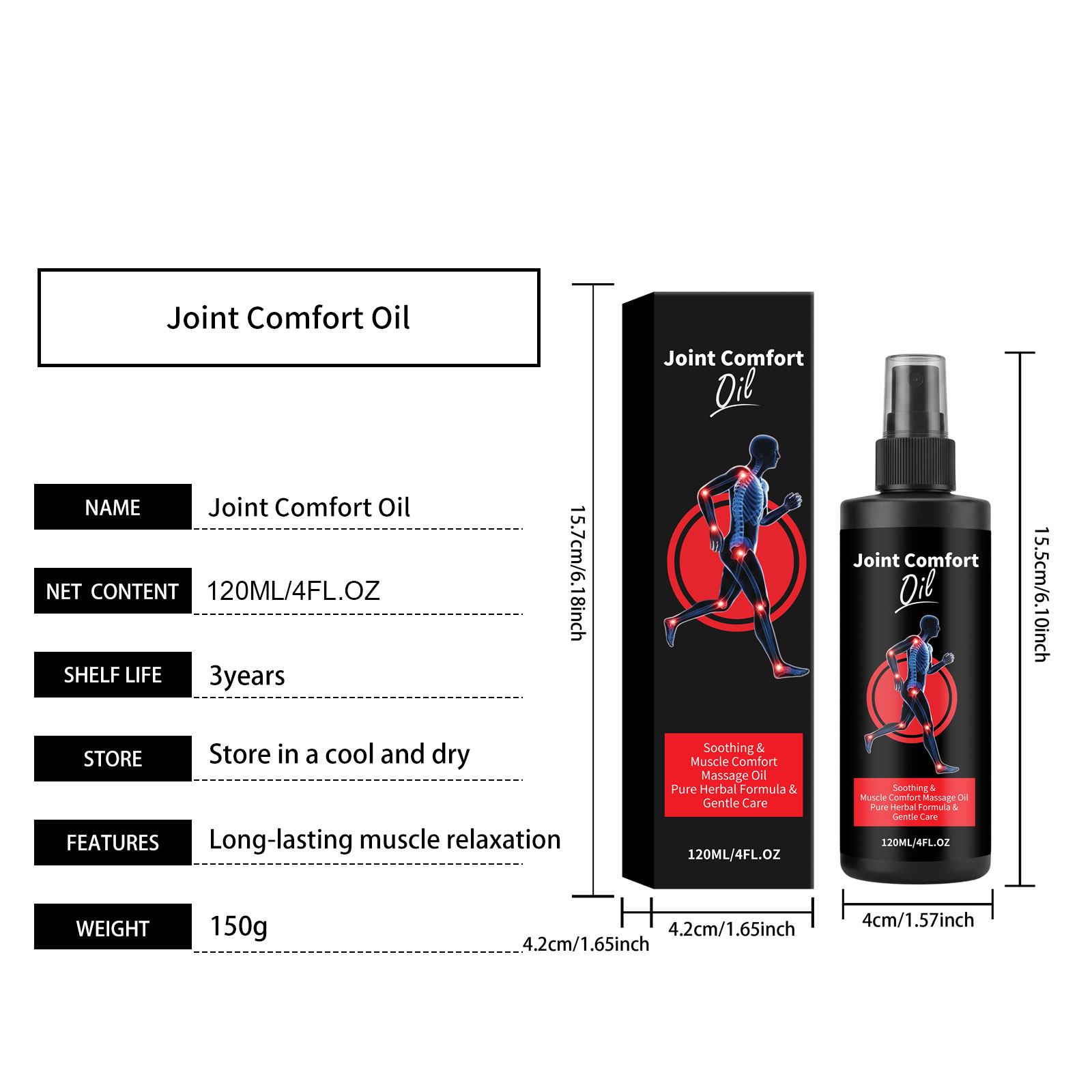 Joint Care Oil Mild Comfort Cool Refreshing Breathable NonSticky Soft Absorbable Knee Shoulder Neck